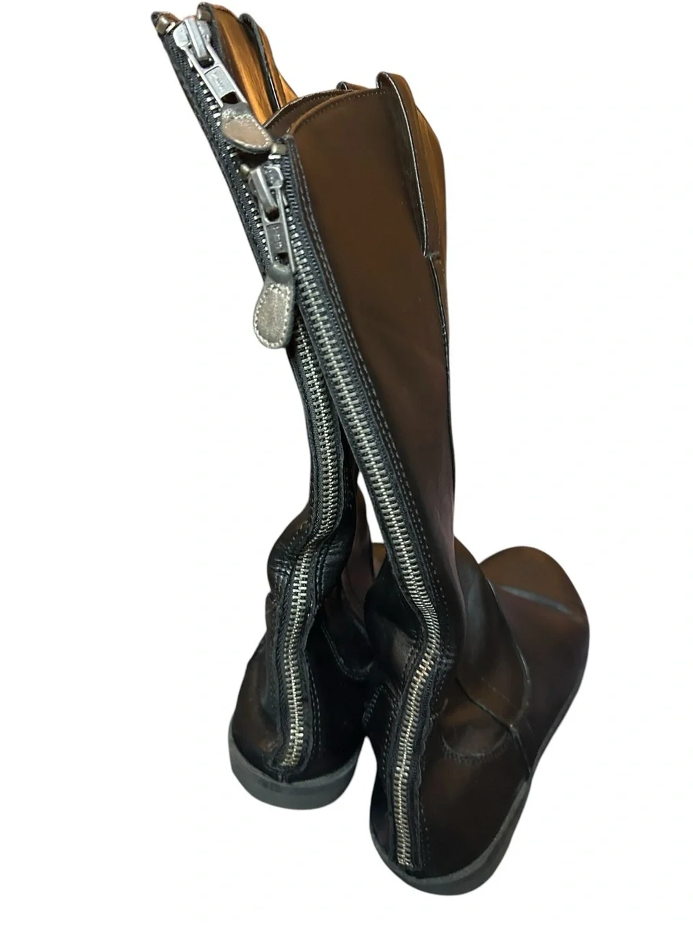 Cat & Jack Girls Black Mid-Calf Riding Boots Size 4 Side Zip